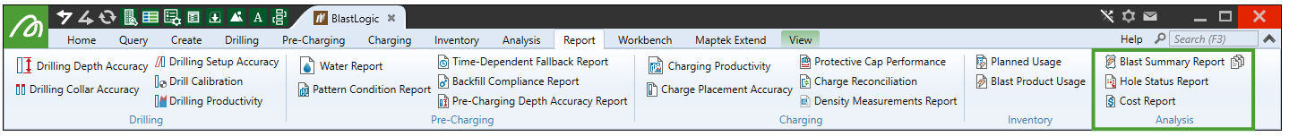 Report Ribbon In Hyperview Analysis
