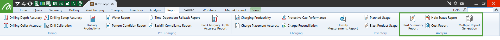 Report Ribbon In Hyperview Analysis