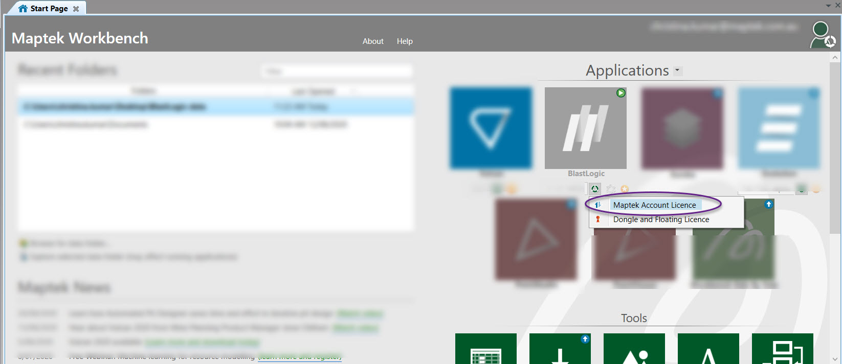 Updating a Licence