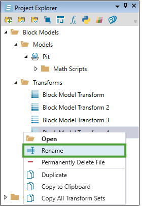 Transforming a Block Model