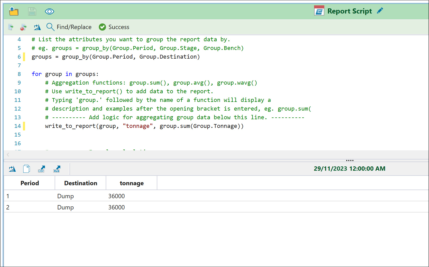 Python Report Scripting