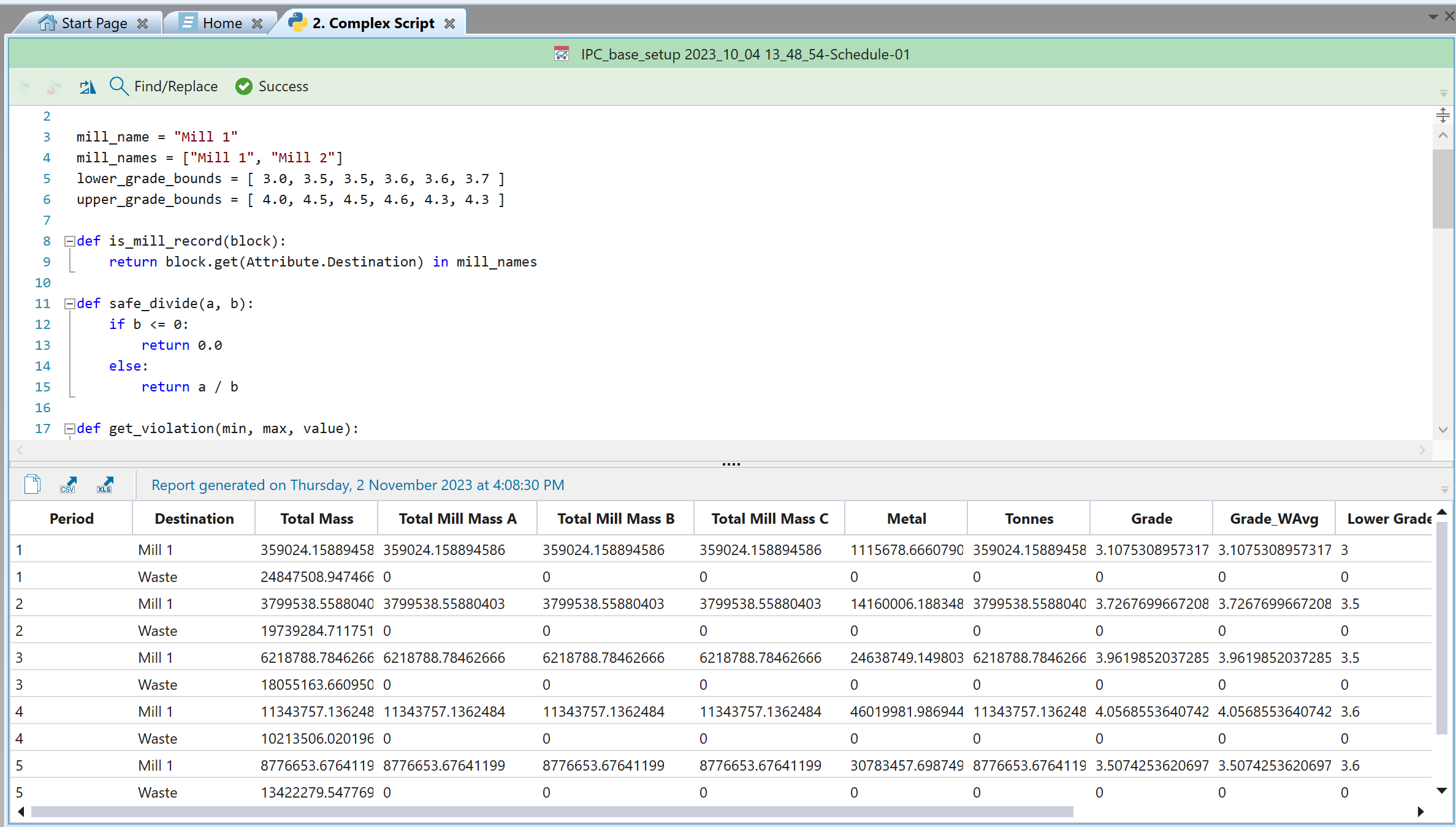 Python Report Scripting