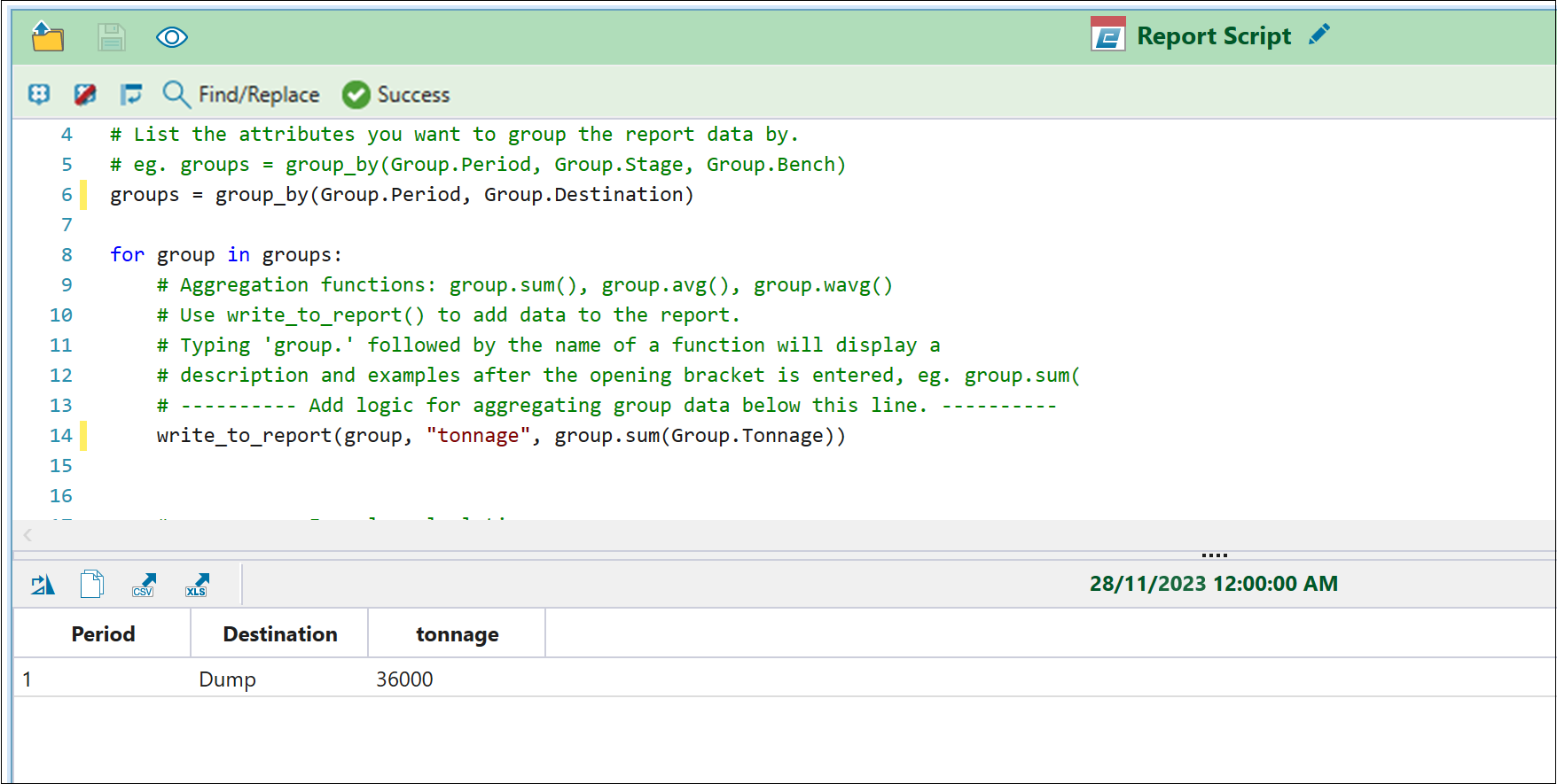 Python Report Scripting