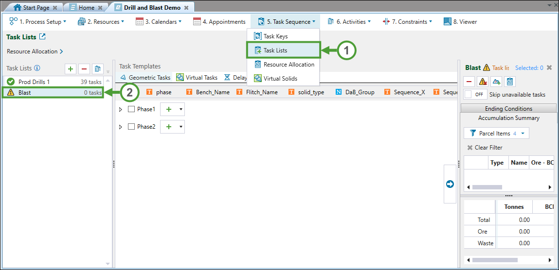 Samt Create Task Step 4: Create Task Lists