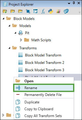 Transforming a Block Model