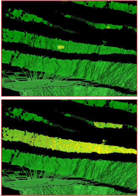 Example flood selection on cells