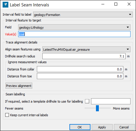 Drillhole_Label seam intervals_panel_E5_border