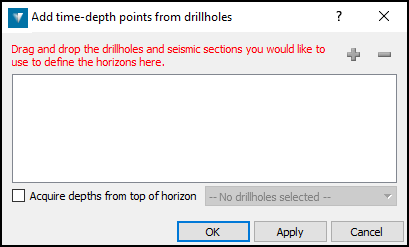 Add time-depth points from drillholes