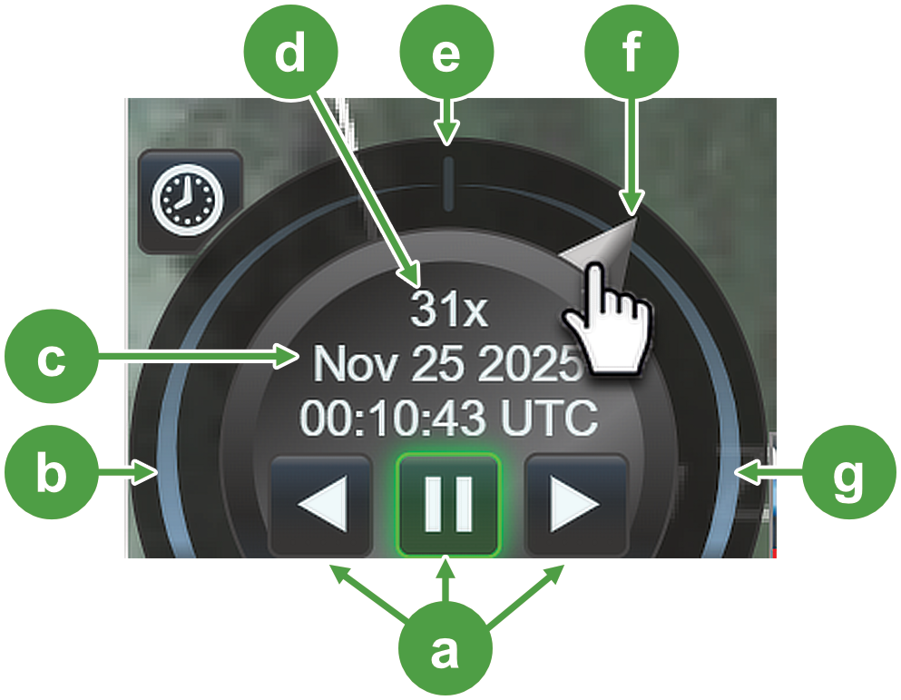  Overview of the playback controls for viewing the animation of material movement.