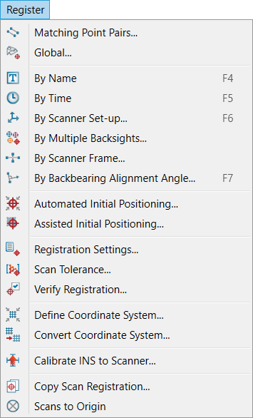 Register Menu