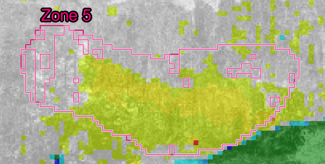 Actual cells causing the event are highlighted with a purple border