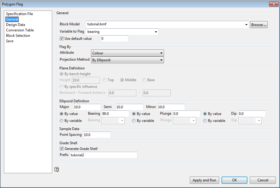 Polygon Flag Panel - General branch