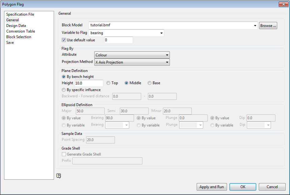 Polygon Flag Panel - General branch