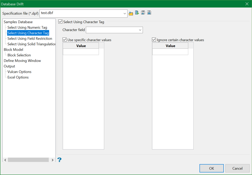Vulcan : Geology : Sampling : Database Drift Analyser : Samples ...