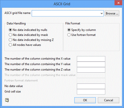 Vulcan : Grid Calc : Grids : Import ASCII Grid