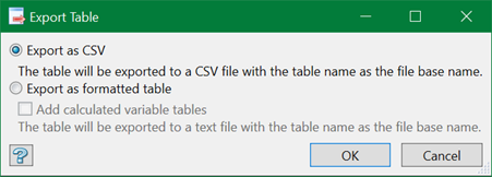 Export Table