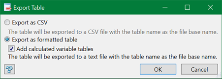 Export Table