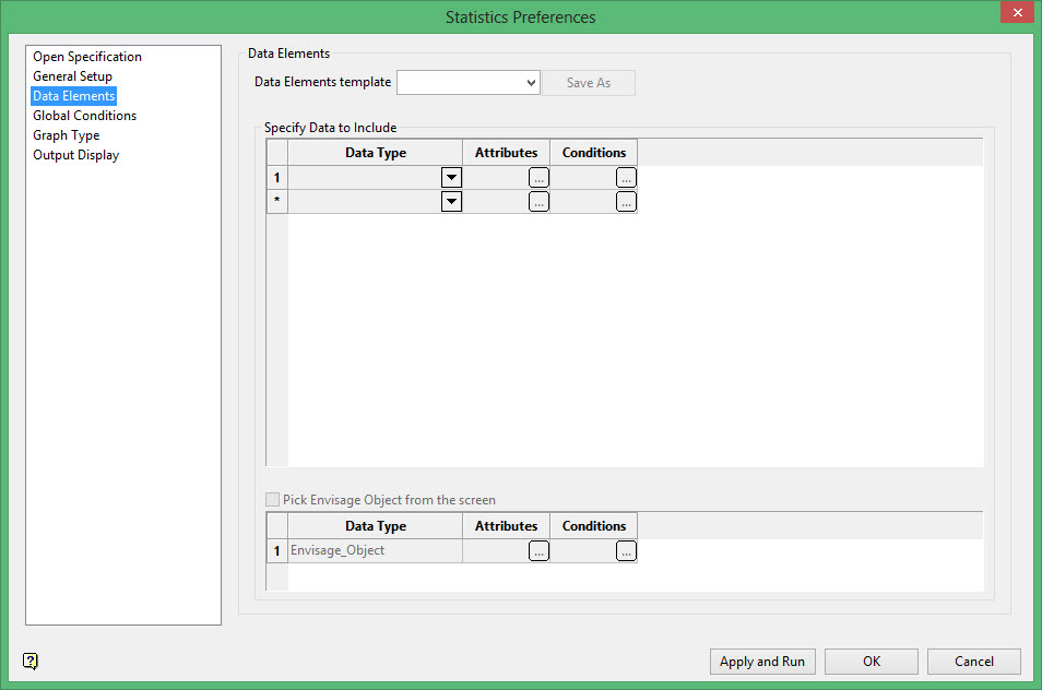 Vulcan : Analyse : Statistics : Advanced Statistics : Data Elements