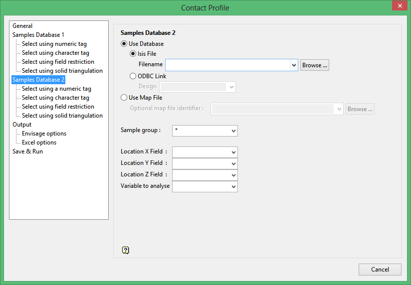 Vulcan : Geology : Sampling : Contact Profile Analyser : Samples Database 2