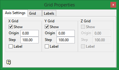 Vulcan : Toolbars : Window : Grid Properties Toolbar