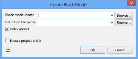 Block Model Utility : Model : Create Model