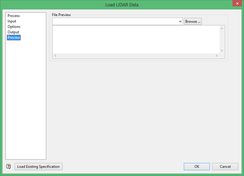 Preview List Vulcan : File : Import : LIDAR Data : Load Point Data Into Layer