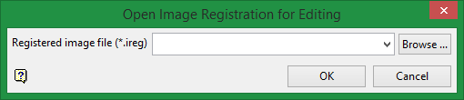 Open Registration. File Vulcan : Model : Image Registration : Create or Open