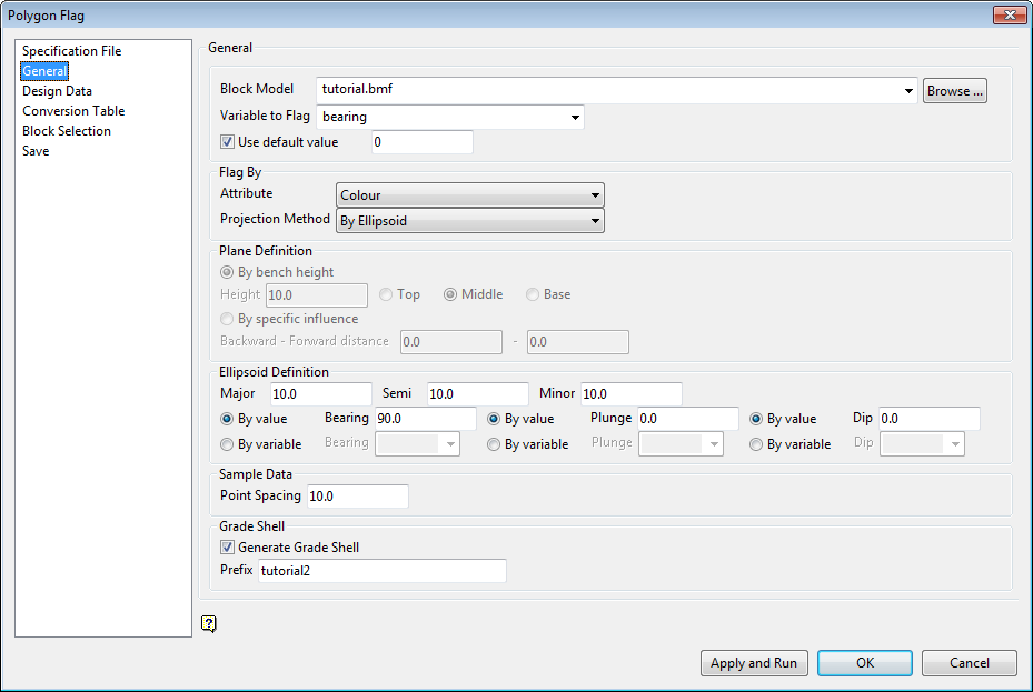 Polygon Flag Panel - General branch